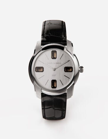 Dolce & Gabbana Reloj de acero y cuarzos grises Negro G2RQ2TGF815
