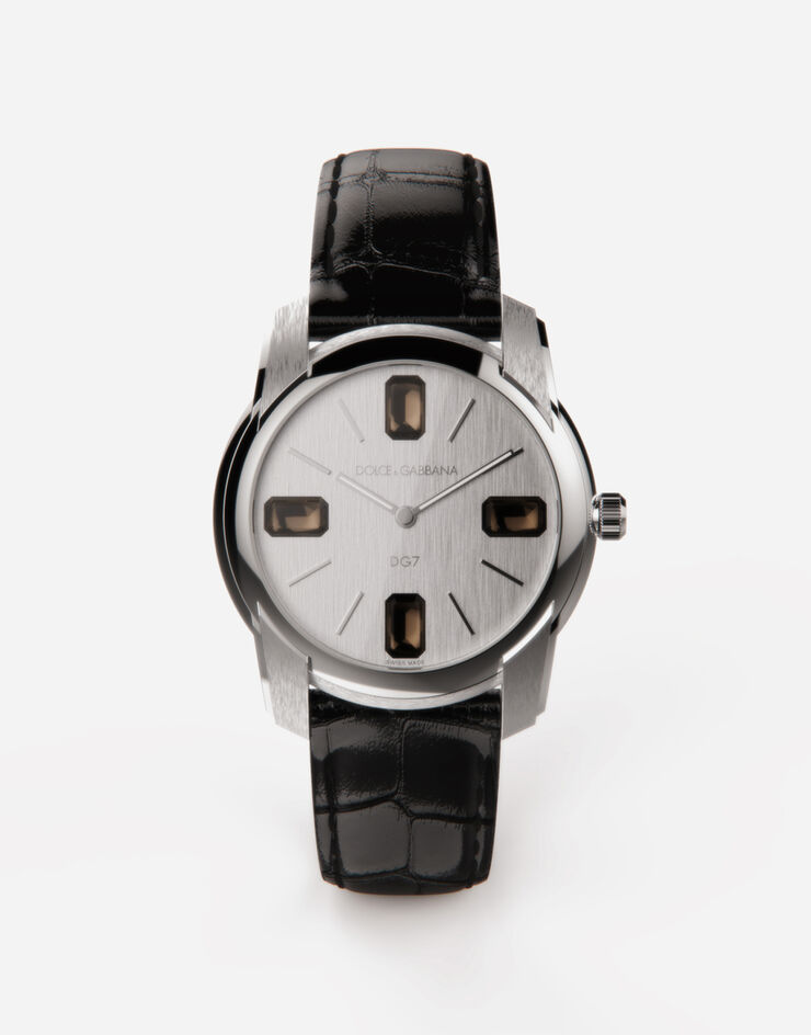 Dolce & Gabbana ساعة من الفولاذ مرصعة بالكوارتز الدخاني أسود WWFE1SWW066