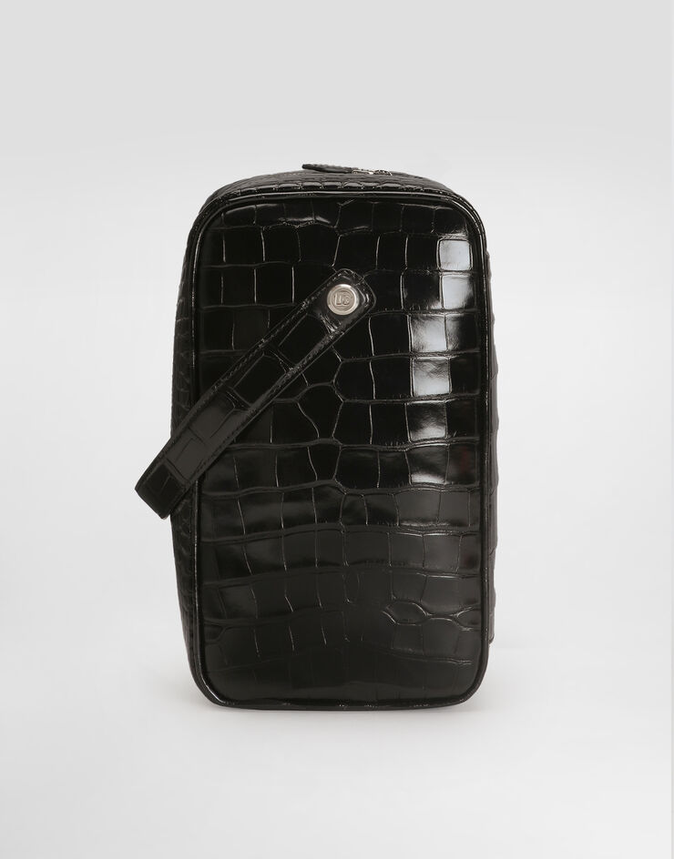 Dolce & Gabbana Lock polished alligator handbag Black BM2449A2T69