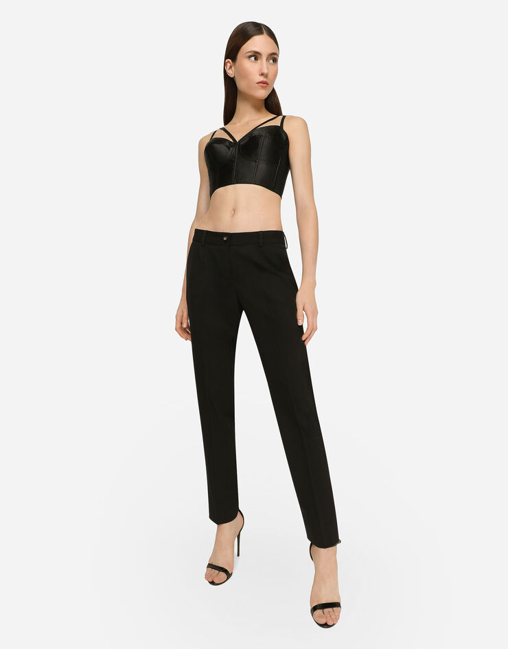 Dolce&Gabbana Pantalón en paño de lana Noir FT0CXTFUBGB