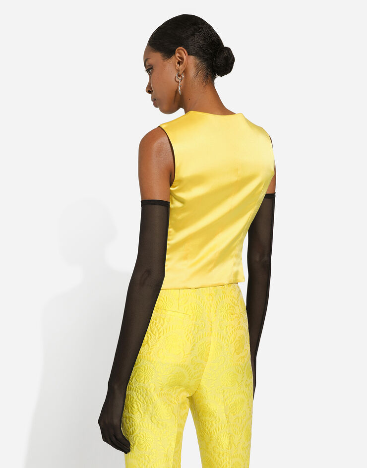 Dolce & Gabbana Floral jacquard vest Yellow F79H5THJMOK