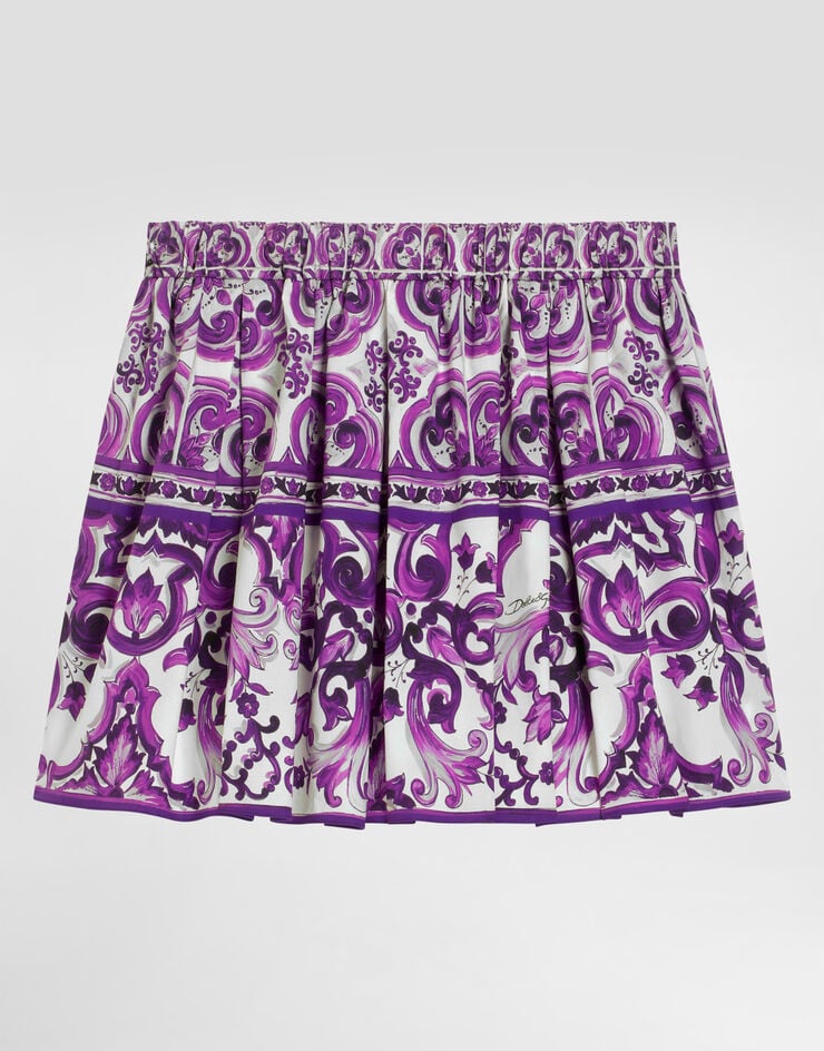 Dolce & Gabbana Baumwollrock mit Majolika-Print Multicolor L55I63HH5EN