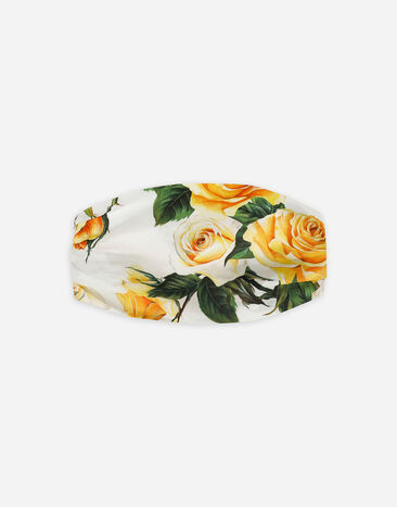 Dolce & Gabbana Bandana en popeline à imprimé roses jaunes Jaune EB0252A7131
