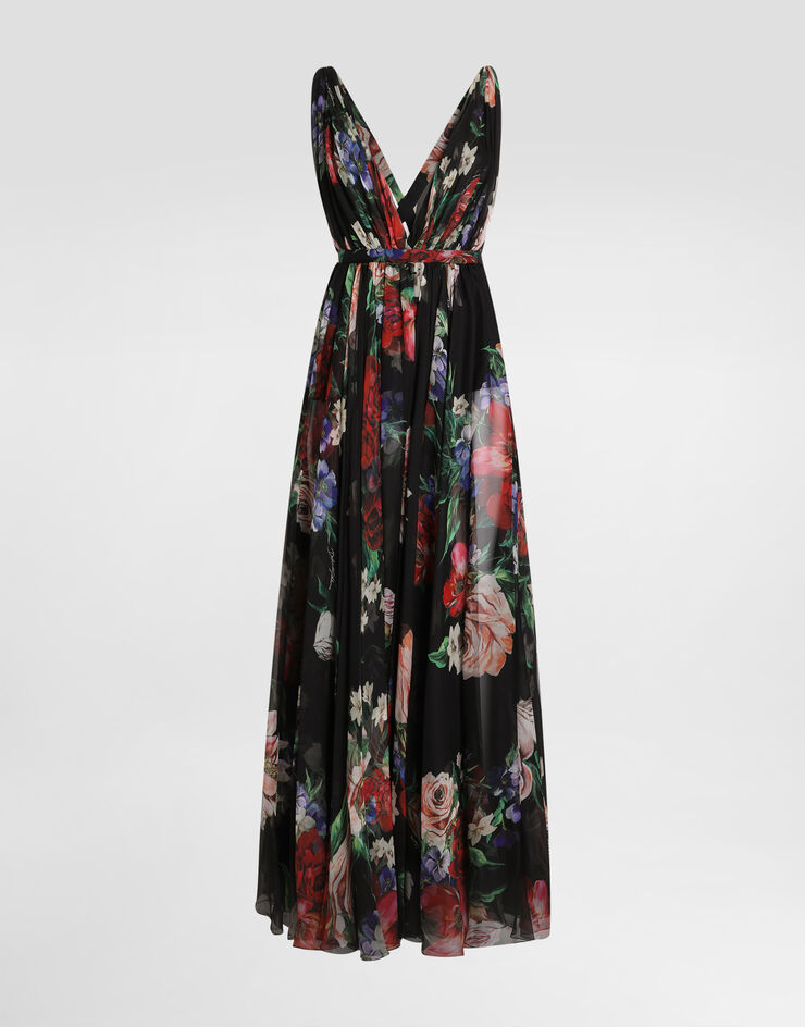 Dolce & Gabbana Long floral-print chiffon dress Print F6ZA1TIS1Y7
