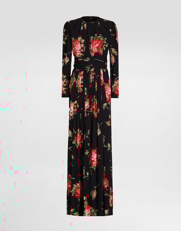 Dolce & Gabbana Vestido de crepé con estampado de buqués de rosas Dolce & Gabbana Vestido de crepé con estampado de buqués de rosas Multicolor F610MTFSA8Q
