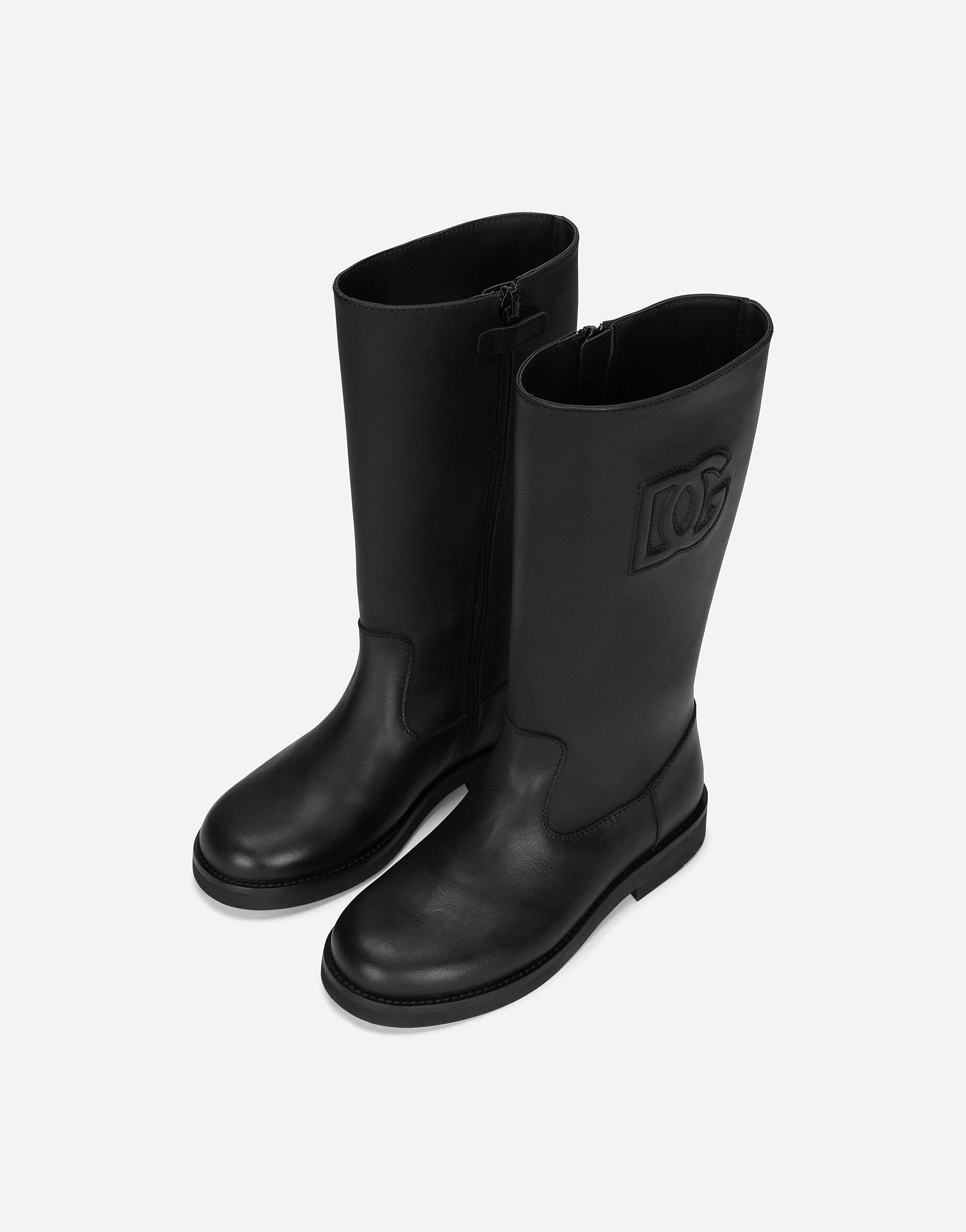 希少 黒入荷！ ドルチェアンドガッバーナ キッズ サイドジップ ショートブーツ ブーツ・ブーティ