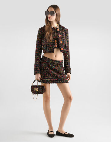 Dolce & Gabbana تنورة ميني من تويد Multicolor F4DEBTFMZA5