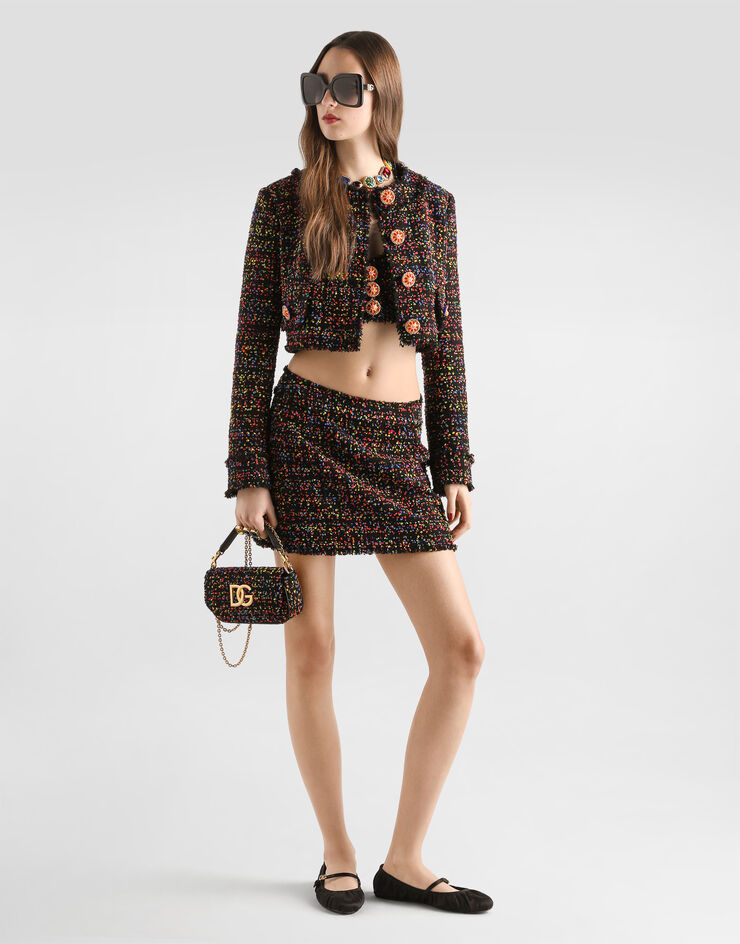 Dolce & Gabbana تنورة ميني من تويد Multicolor F4DEBTFMZA5