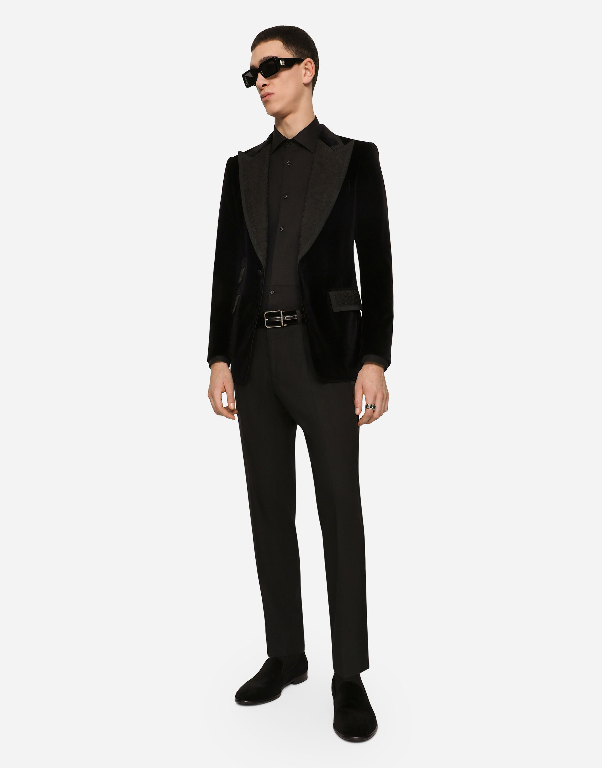 Dolce & Gabbana Mixed-Fabric Jogging Pants With Patch In