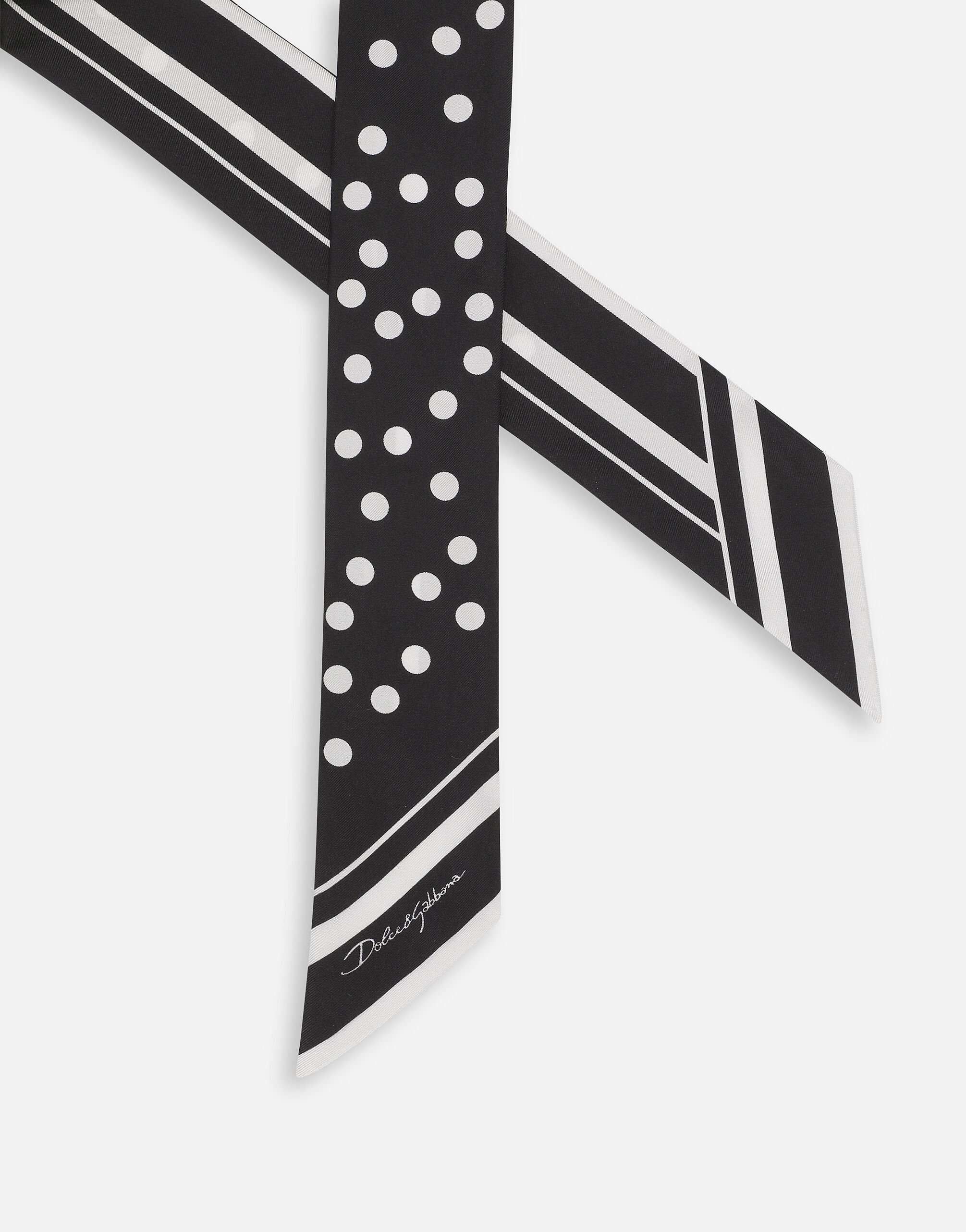 Polka-dot twill headscarf in Print for Women | Dolce&Gabbana® US