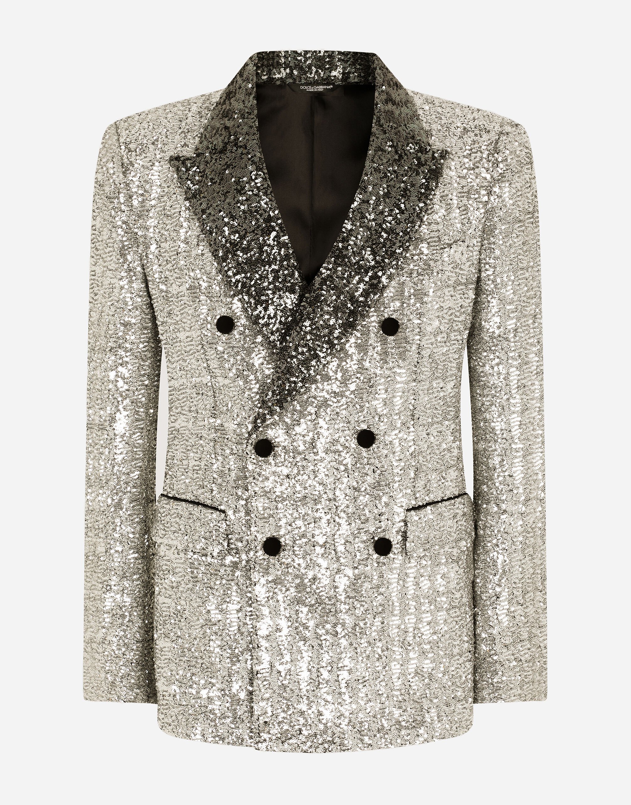 Dolce & Gabbana Double-breasted sequined Sicilia-fit jacket Multicolor G2QU4TFR2ZJ