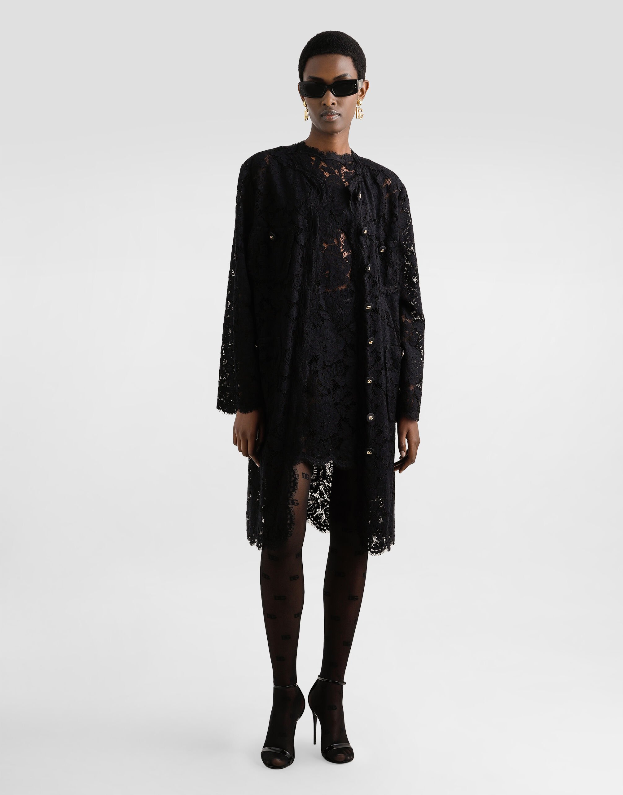 DOLCE&GABBANAコルドネットレースノースリーブドレス XSサイズあり 【GINZA COUTURE/銀座クチュール】フラワーレース
