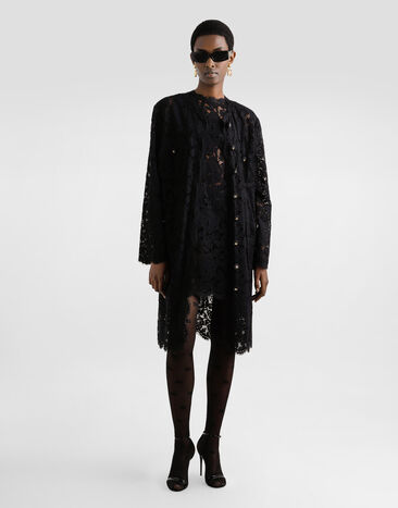Dolce & Gabbana Robe en dentelle cordonnet Noir F6ATYTHLM7L
