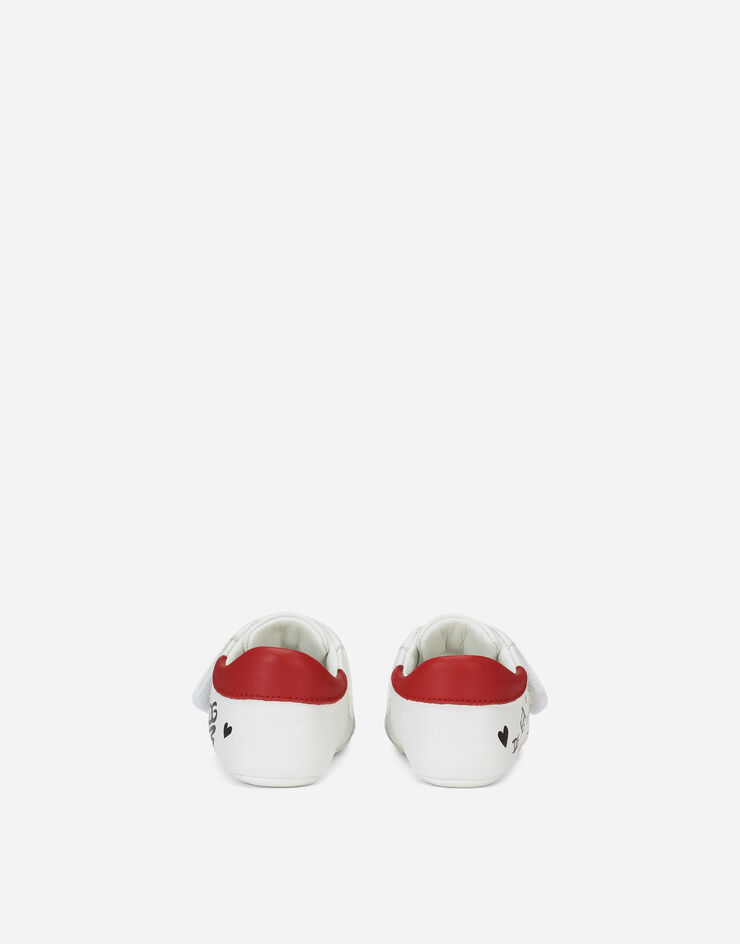 Dolce & Gabbana Sneaker Newborn aus Nappaleder Mohnblumen-Print Mehrfarbig DK0109AB535