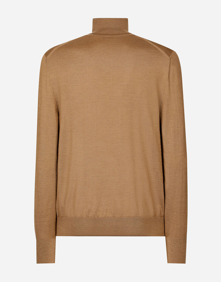 Dolce & Gabbana Cashmere and silk turtle-neck sweater Beige GXW05TJFMEH