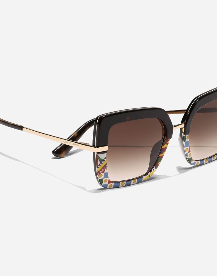 Dolce & Gabbana نظارة شمسية بنصف طبعة طبعة كاريتو VG437BVP813
