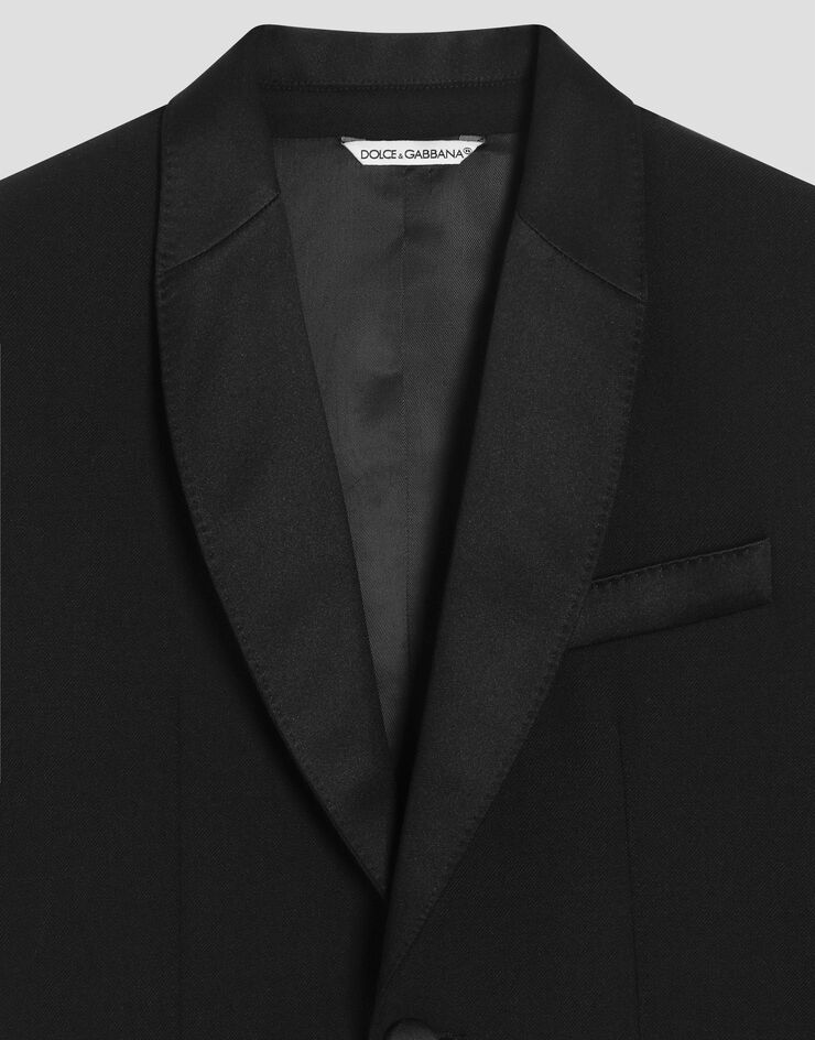 Dolce & Gabbana Single-button jacket in stretch fabric Black L41J83FUBE7