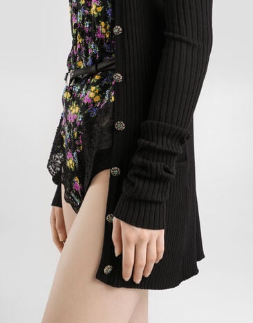 Dolce & Gabbana Virgin wool ribbed cardigan Black FXVCNZJCVXG