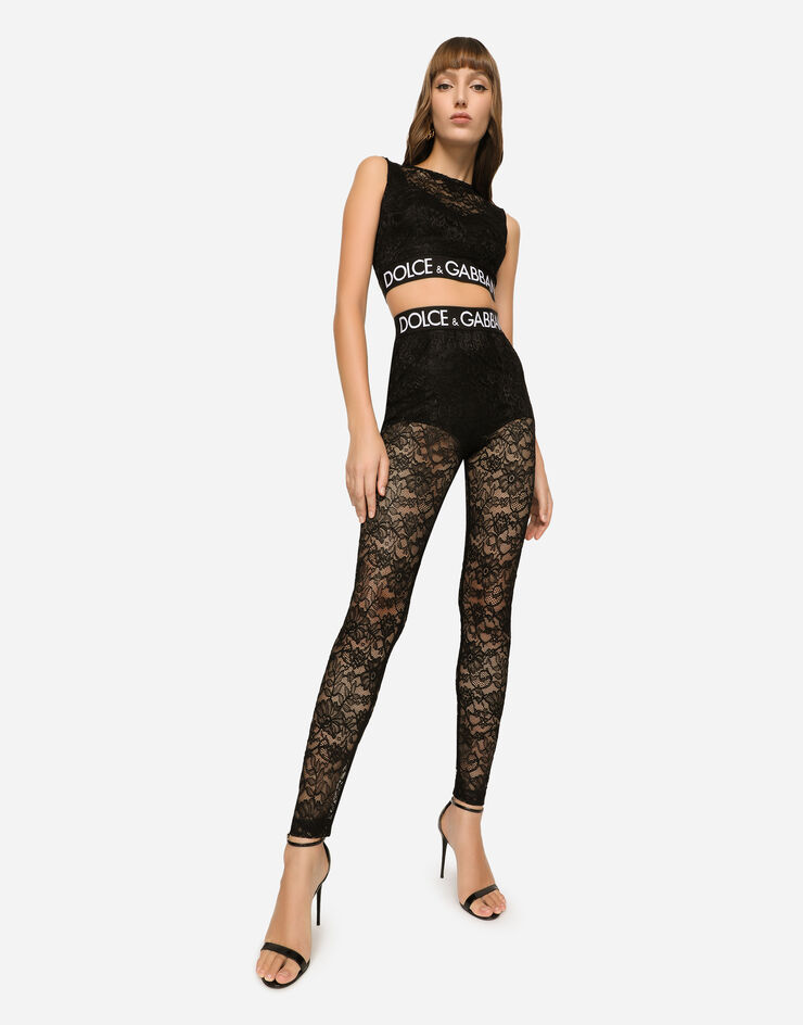 Dolce & Gabbana Leggings aus Spitze Schwarz FTB5TTFLRFE