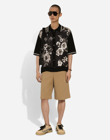 Dolce & Gabbana Свободная рубашка из шелка и хлопка с цветочным принтом Отпечатки GXV29TJFMEF