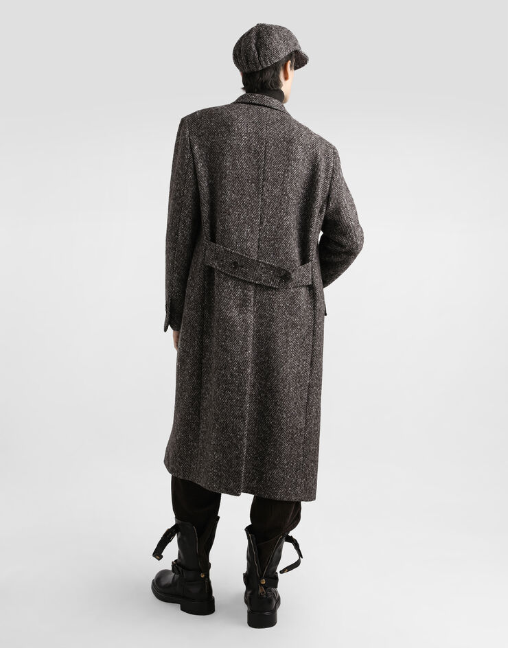 Dolce & Gabbana Double-breasted herringbone coat Multicolor G038ZTFC2FD