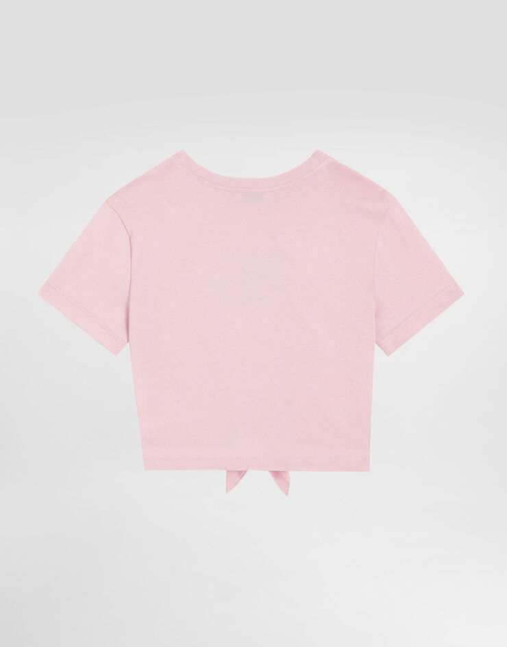 Dolce & Gabbana Camiseta de punto con logotipo DG Rosa L5JTOVG7O0X