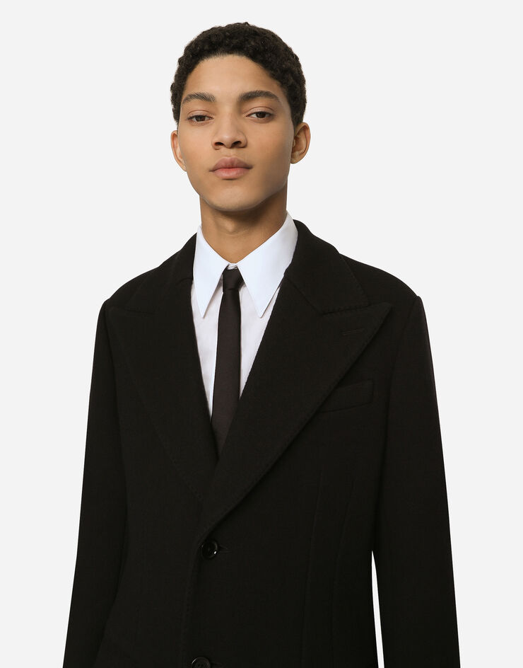 Dolce&Gabbana Single-breasted technical wool jersey coat Black G040VTHU7QV