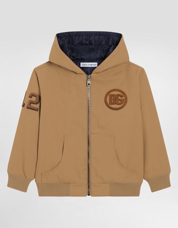 Dolce & Gabbana Canvas jacket with patches Beige L42B80FU61Z