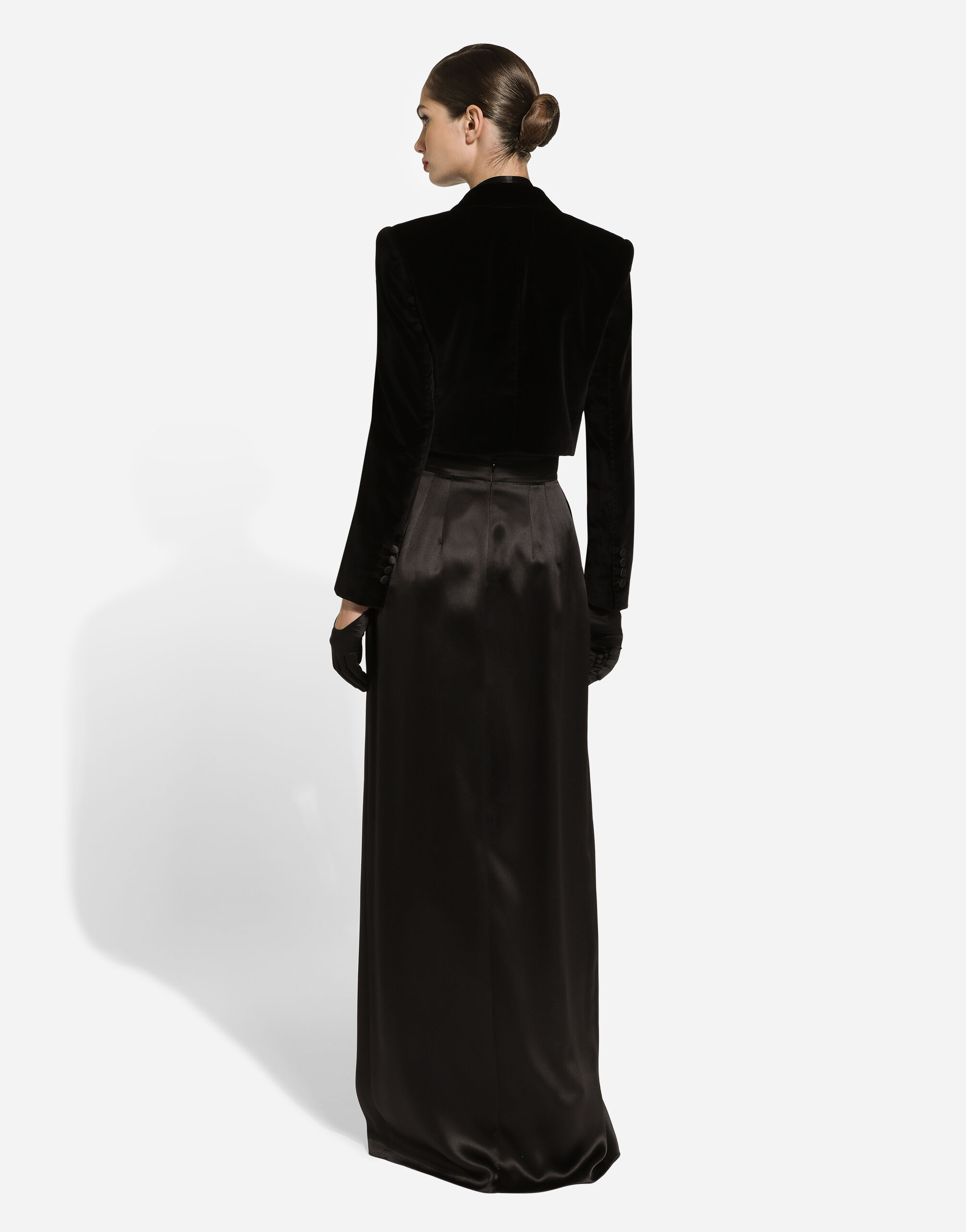 D&G 黒 ベルベット ダブルブレストジャケット 40 ブラックのメンズ ベルベット ダブルブレストジャケット