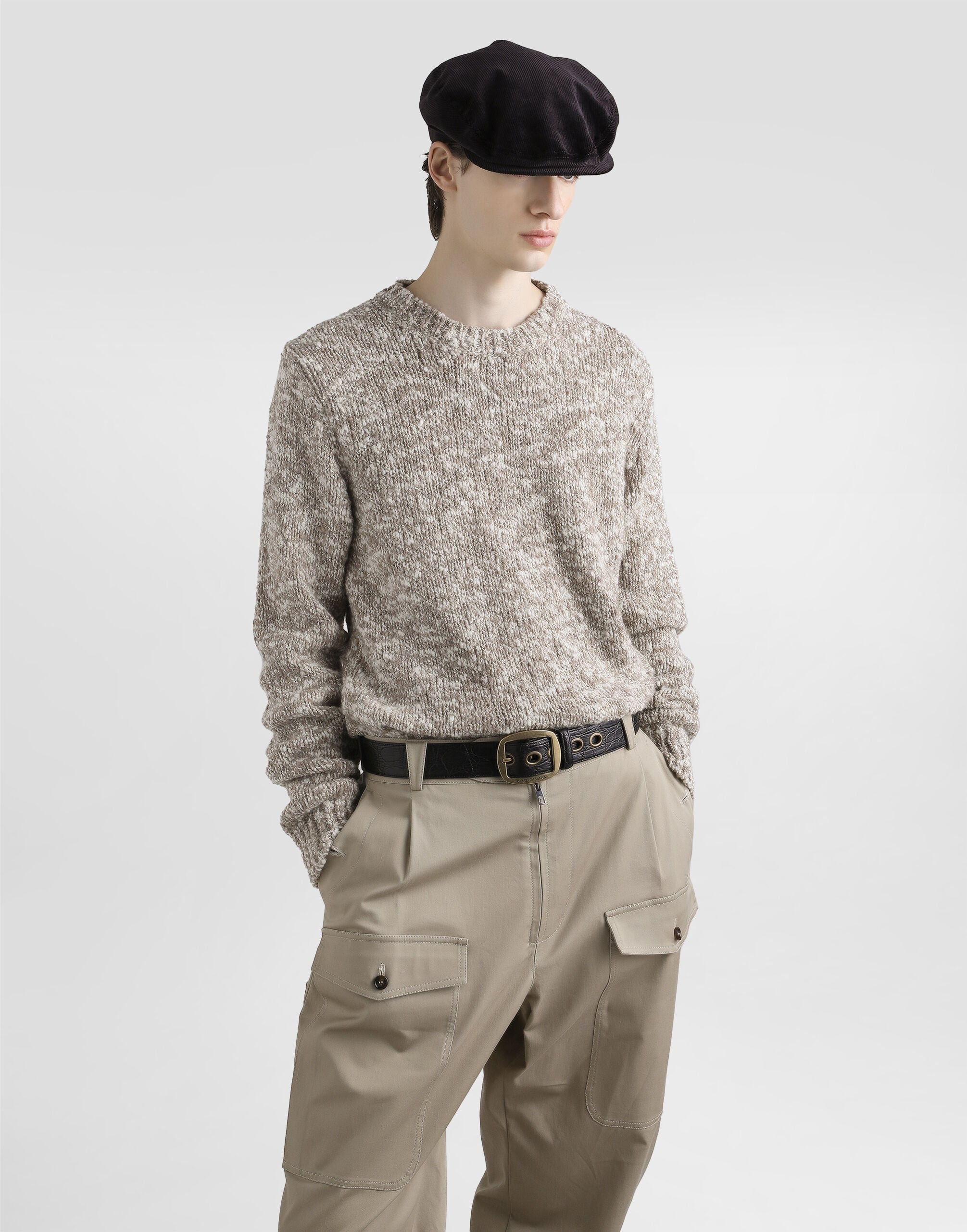 Fine-gauge wool crew neck pullover in Multicolor for Men