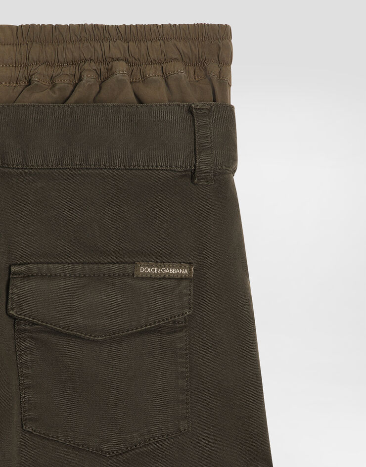 Dolce & Gabbana Gabardine and canvas trousers Multicolor L45P30G7P0M