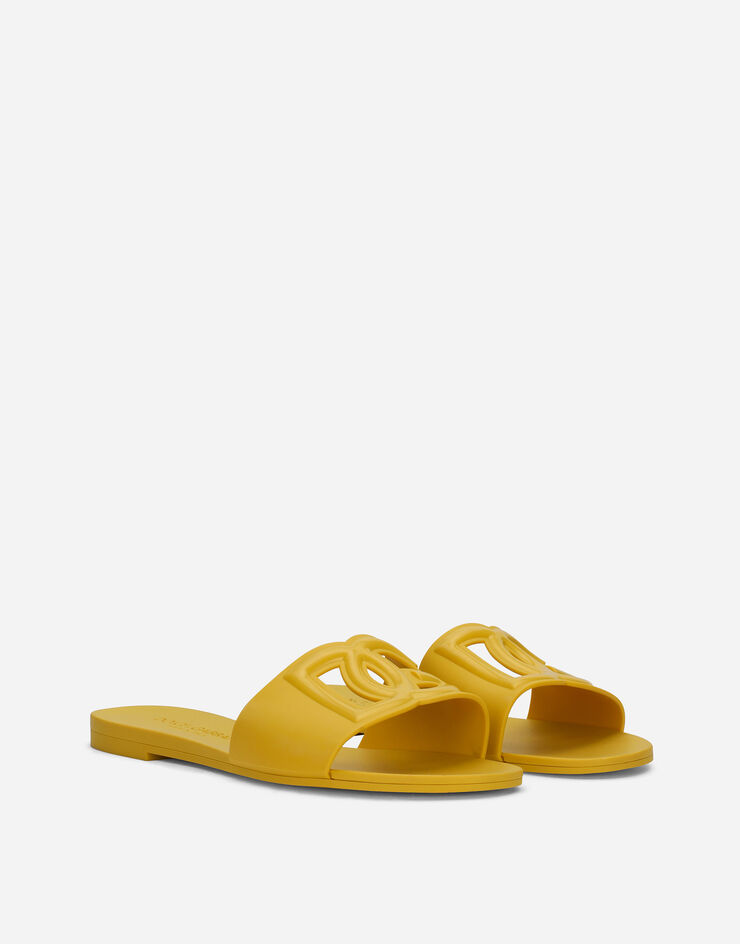 Rubber beachwear sliders in Yellow for Men | Dolce&Gabbana®