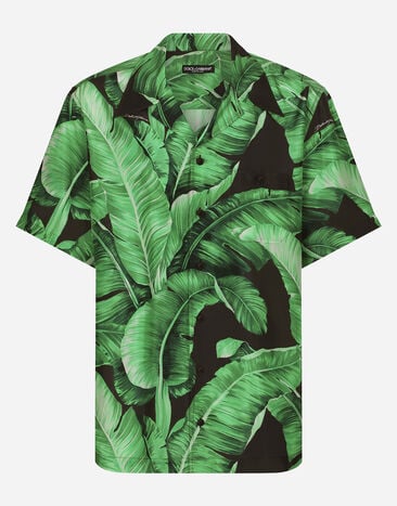 Dolce & Gabbana Camisa Hawaii de seda con estampado Banano Estampado G5JH9TIS1SG