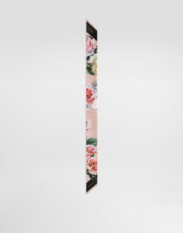 Dolce & Gabbana Twill headscarf with peony and rose print (6x100) Gold WNR4C5W1111