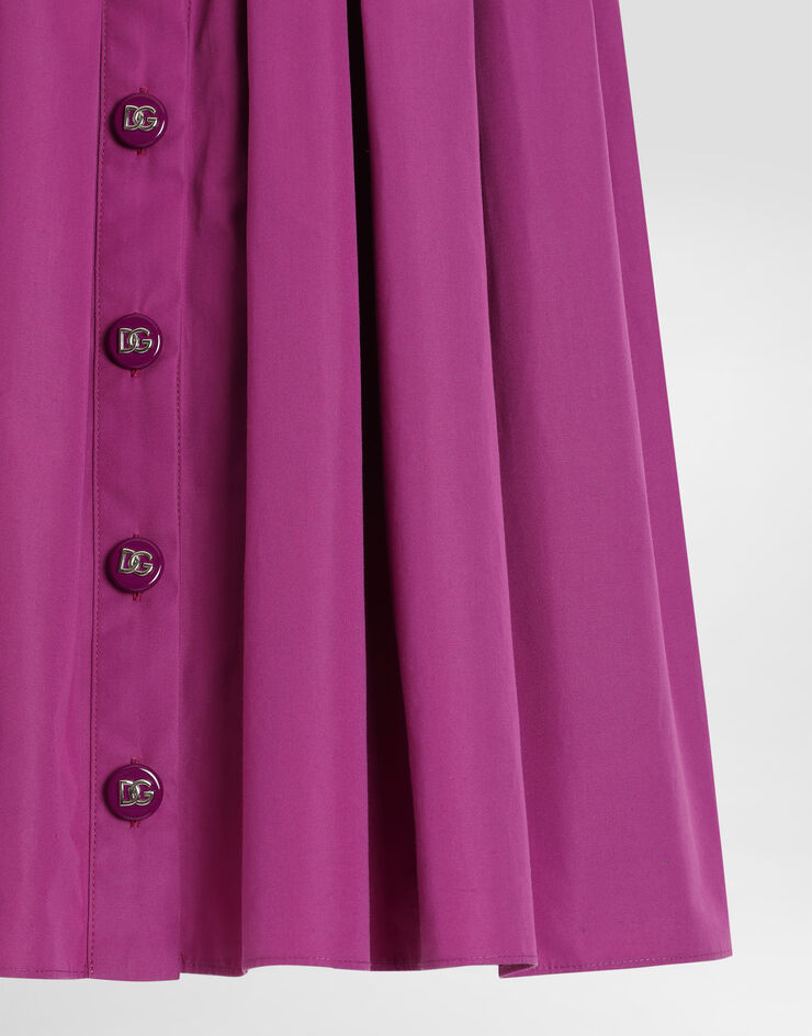 Dolce & Gabbana Hosenrock aus Popeline mit Zierknöpfen Fuchsia L55I54FU5V4