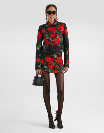 Dolce & Gabbana Rose-print brocade jacket with jewel buttons Dolce & Gabbana Rose-print brocade jacket with jewel buttons Multicolor F27JNZFSTB4