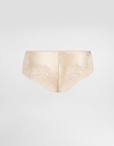 Dolce & Gabbana Satin briefs with lace Pale Pink O2A02TONO13