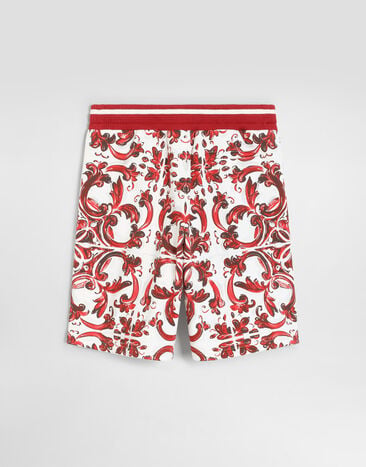 Dolce & Gabbana Bermuda en molleton à imprimé majolique Multicolor L4JQR4II7KU
