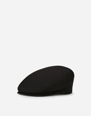 Dolce & Gabbana Cotton twill flat cap with logo tag Black GH810AFJSB7