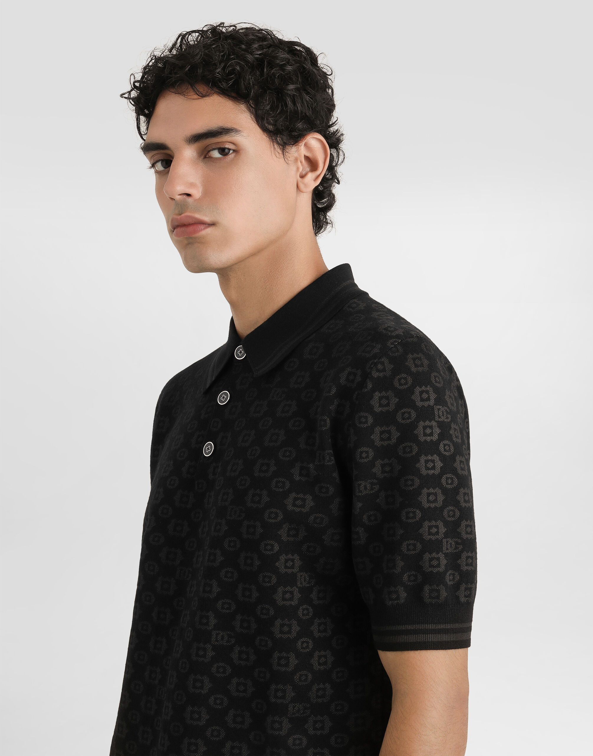 Micro-dot stitch polo shirt in Multicolor for Men | Dolce&Gabbana®
