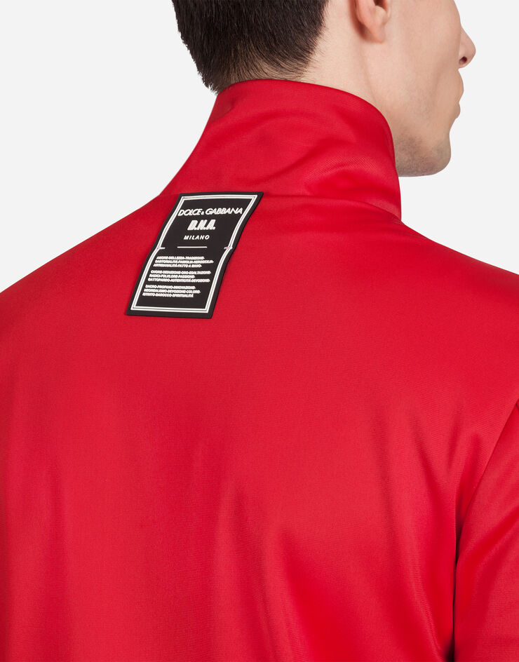 Dolce & Gabbana Zip-up sweater with patch BORDEAUX G9IQJTHU7B7