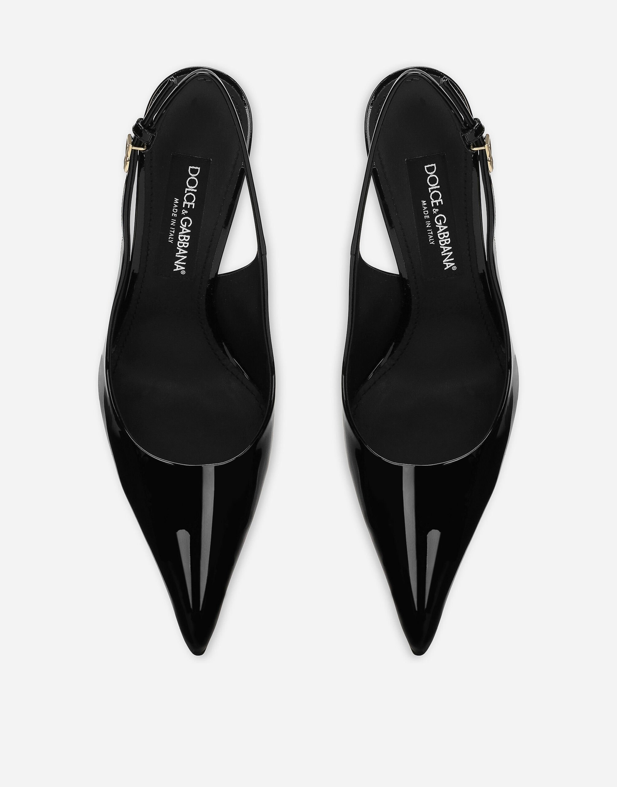 Patent leather slingbacks in Black for Dolce Gabbana US