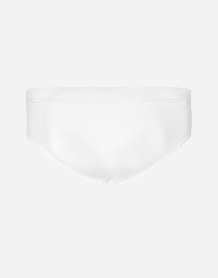 Dolce & Gabbana Slip de bain avec étiquette Dolce&Gabbana Blanc M4A51JONO05