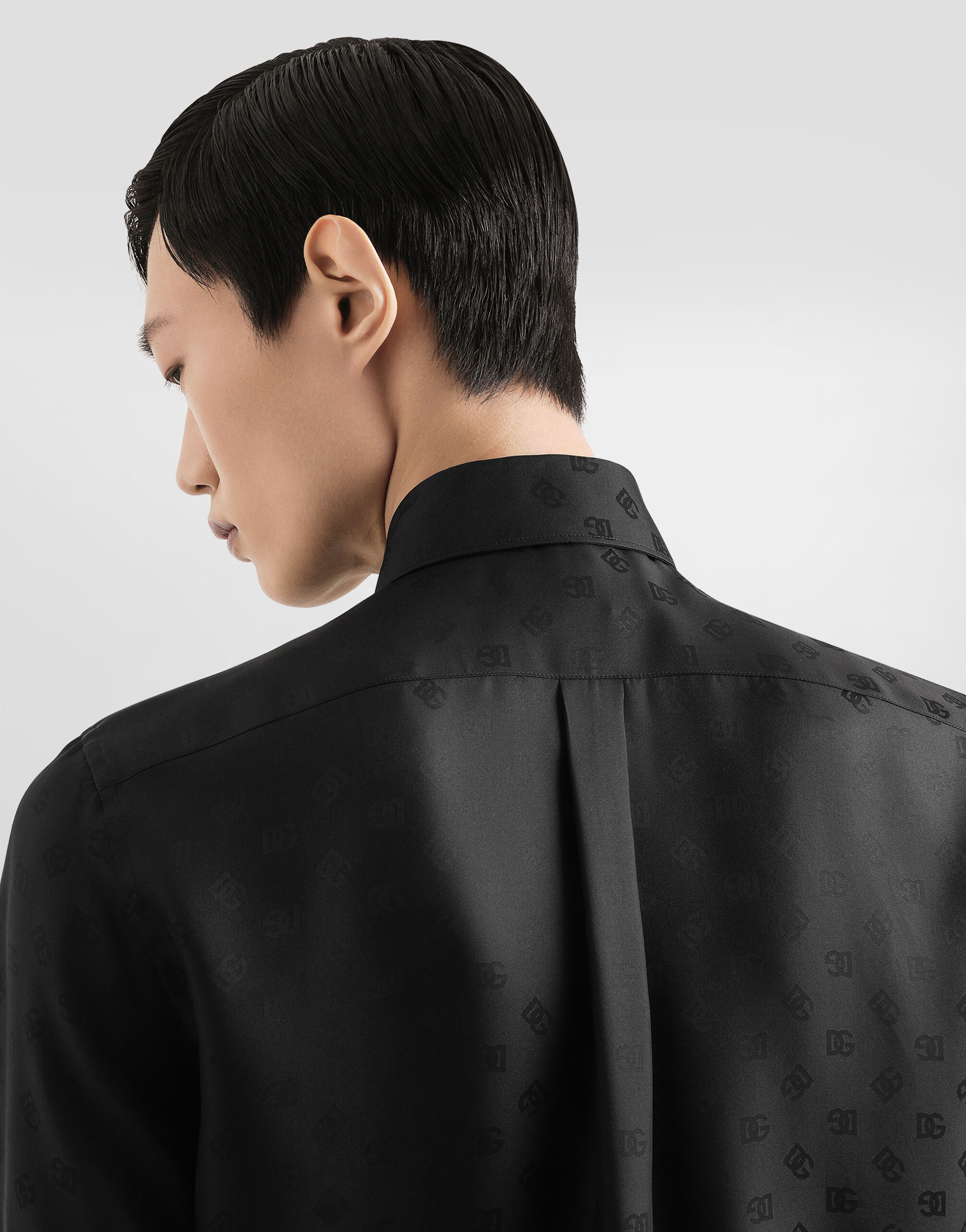 DG logo martini jacquard shirt in Black for Men | Dolce&Gabbana® US