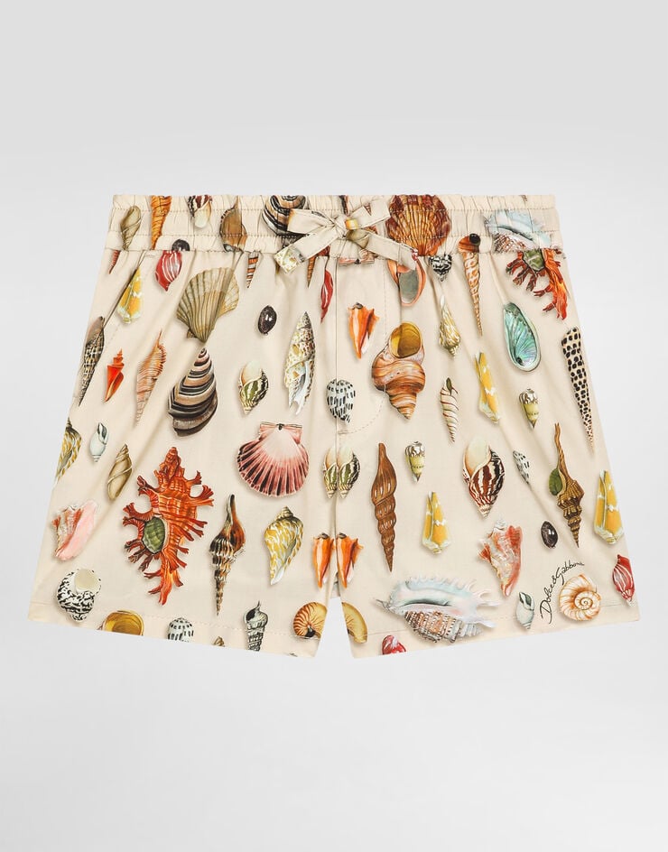 Dolce & Gabbana Shell-print poplin bermuda shorts Multicolor L13Q46HS5TT