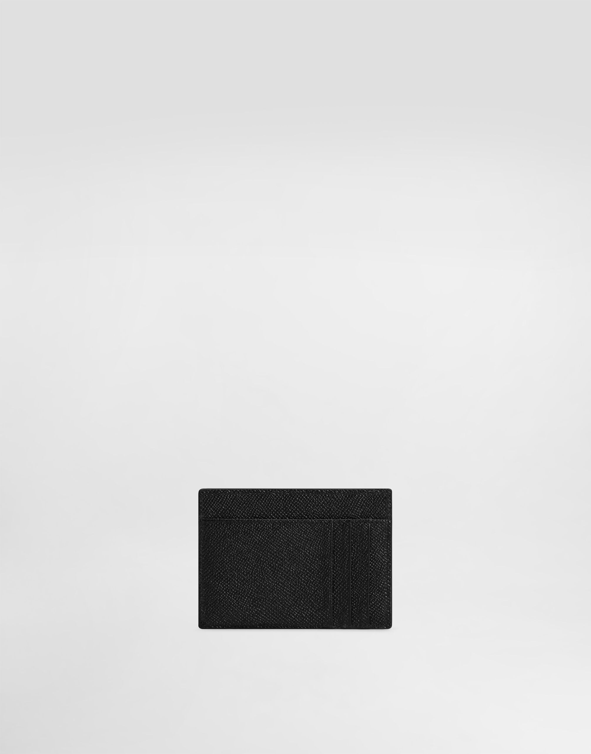 ブラックのメンズ ドーフィンカーフスキン カードケース