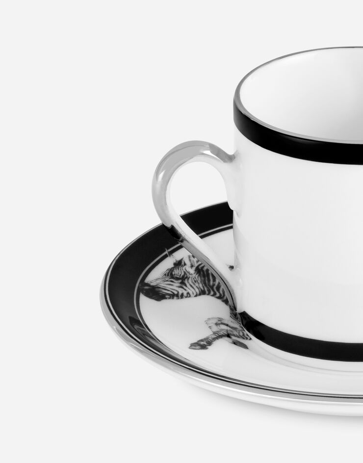 Dolce & Gabbana Tasse à Café avec Soucoupe en Porcelaine Multicolore TC0092TCAH3