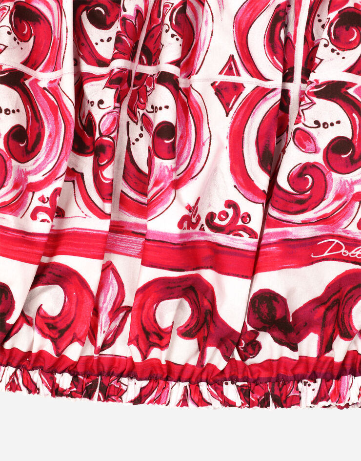 Dolce&Gabbana Majolica-print poplin crop top Multicolor F755RTHH5BA