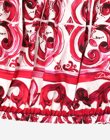 Dolce & Gabbana توب كروب بوبلين بطباعة ماجوليكا متعدد الألوان F755RTHH5BA