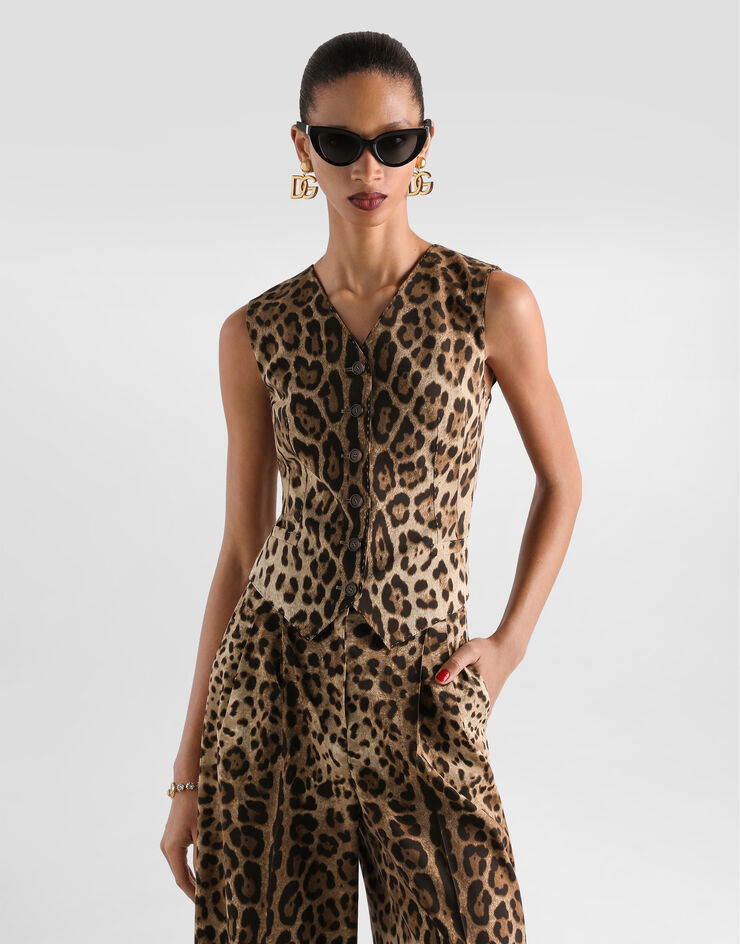 Dolce & Gabbana Leo-print wool vest Dolce & Gabbana Leo-print wool vest Print F79H6TFSBAV